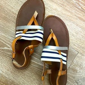 Mossimo brown/navy/white/silver sandals size 8.5